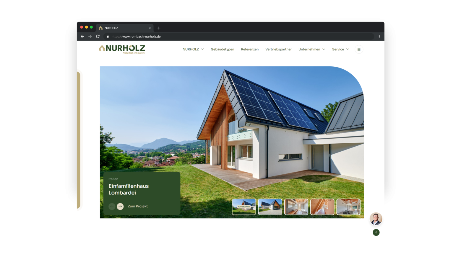 Website in Vollbild von NURHOLZ