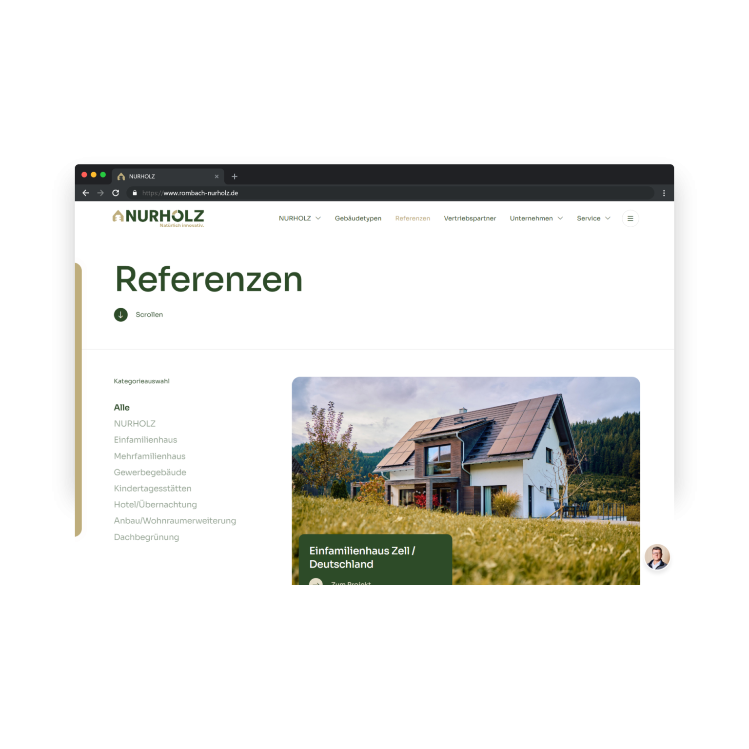 Referenzen auf der Website von NURHOLZ