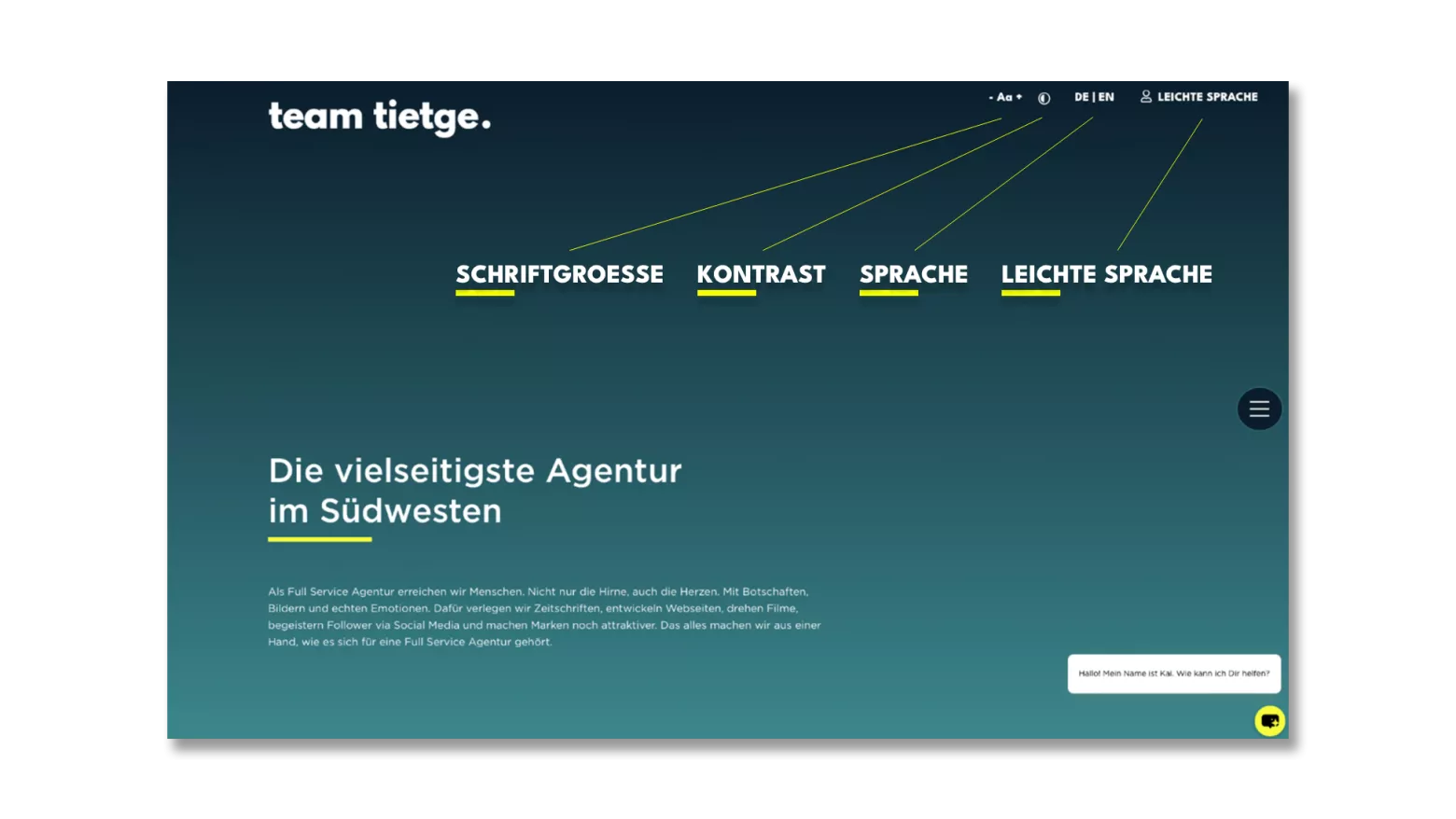 Barrierefreiheit Artikel auf der Website von team tietge